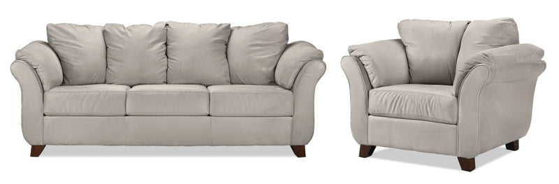 Breton Sofa and Chair Set - Light Grey
