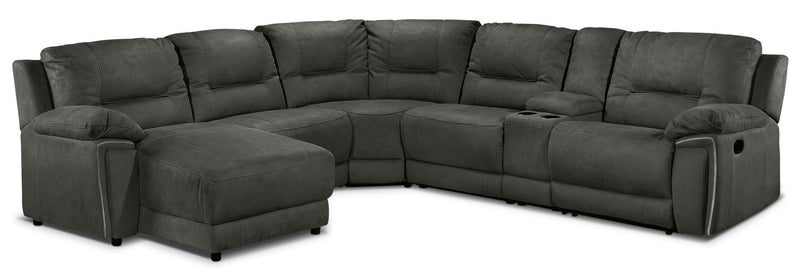 Dark grey sales reclining sectional
