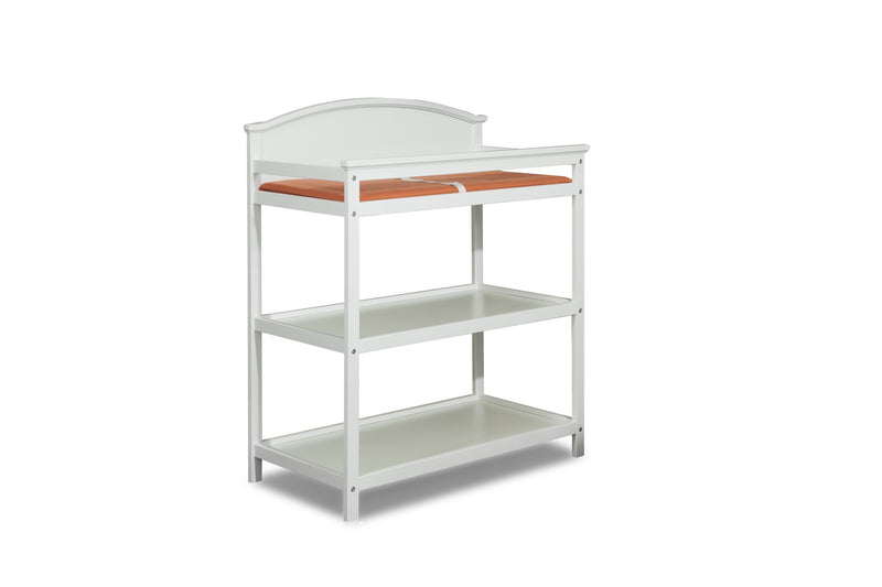 Natalie Changer with Shelves/Pad - White