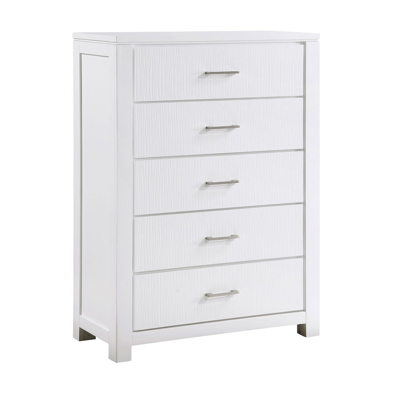 Marie 5 Drawer Chest - White