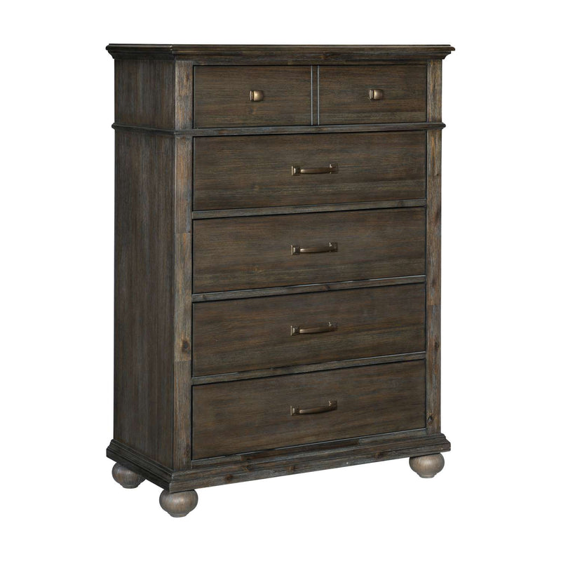 Meyer 5 Drawer Chest - Rustic Brown