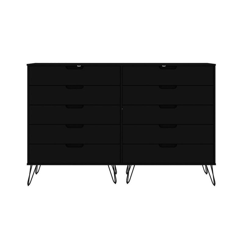 Nuuk 10-Drawer Double Dresser - Matte Black