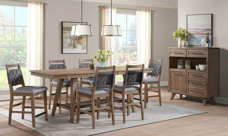 Lewis 7-Piece Counter Height Dining Set - Weathered Chestnut
