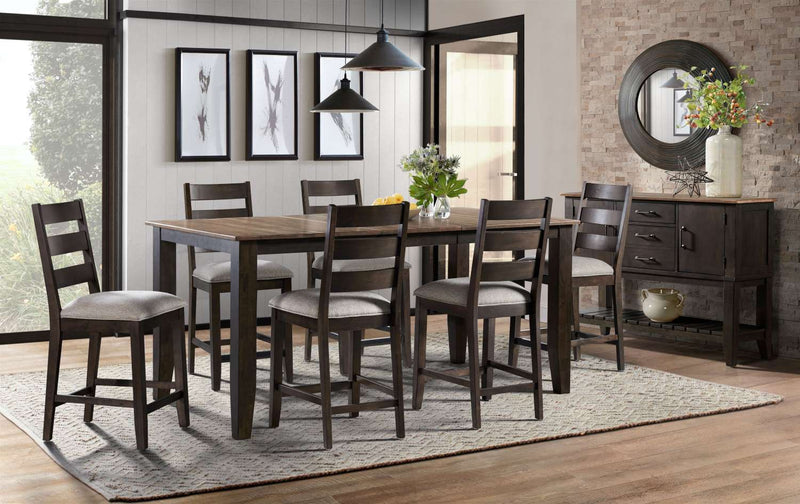Haven 7-Piece Counter Height Dining Set - Black/Walnut