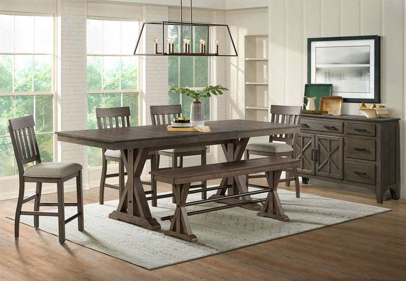 Warren 6-Piece Counter Height Dining Set - Dark Brown