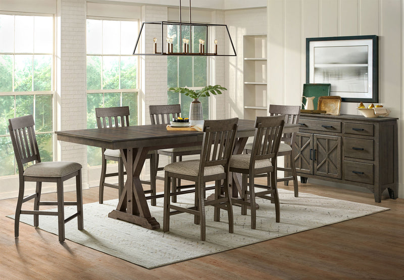 Warren 7-Piece Counter Height Dining Set - Dark Brown