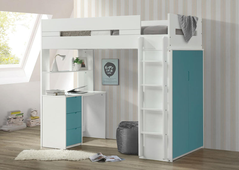 Debbi twin loft bed with bookcase discount