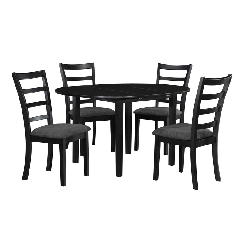 Edenwood 5-Piece Round Dining Set - Black