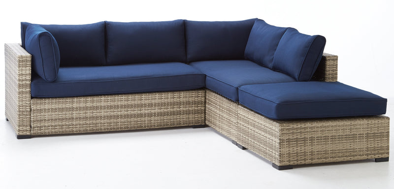 Marisol 2-Piece Outdoor Sectional and Ottoman - Navy