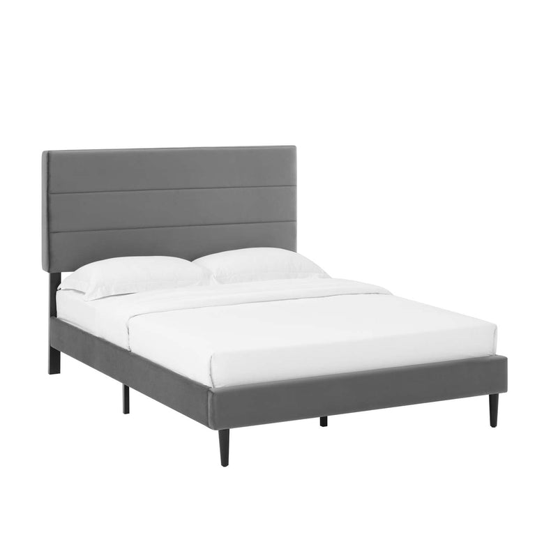 Victor King Bed - Grey