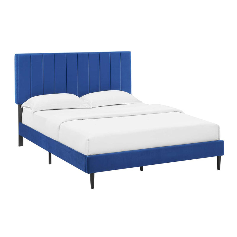 York Queen Bed - Blue