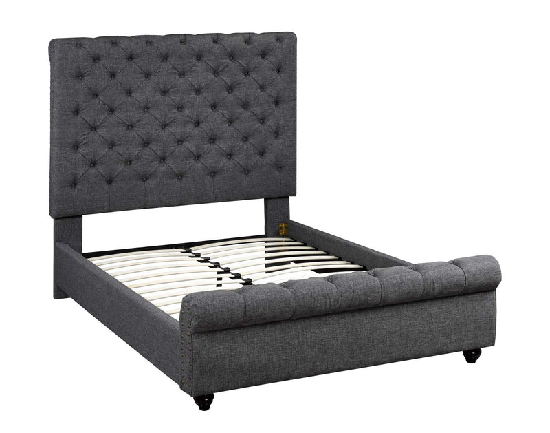 Percy King Bed - Grey
