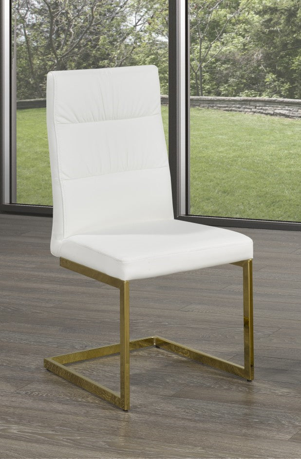 Hoskins Dining Chair - White/Gold