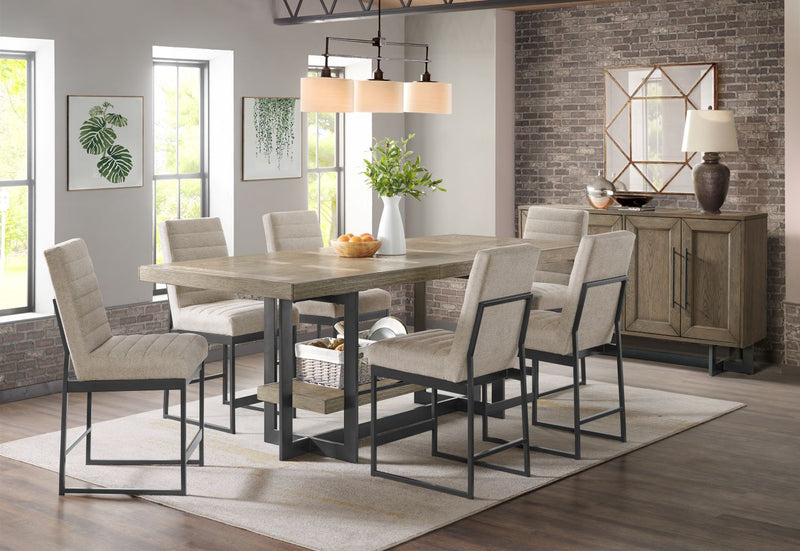 Torbram 7-Piece Counter Height Dining Set - Brown/Beige