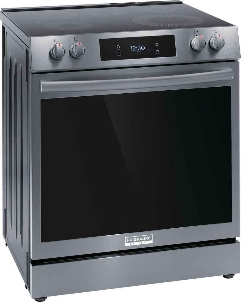 Frigidaire Gallery Smudge-Proof® Black Stainless Steel 30" Electric Range with Front Control (6.2 Cu. Ft.) - GCFE306CBD