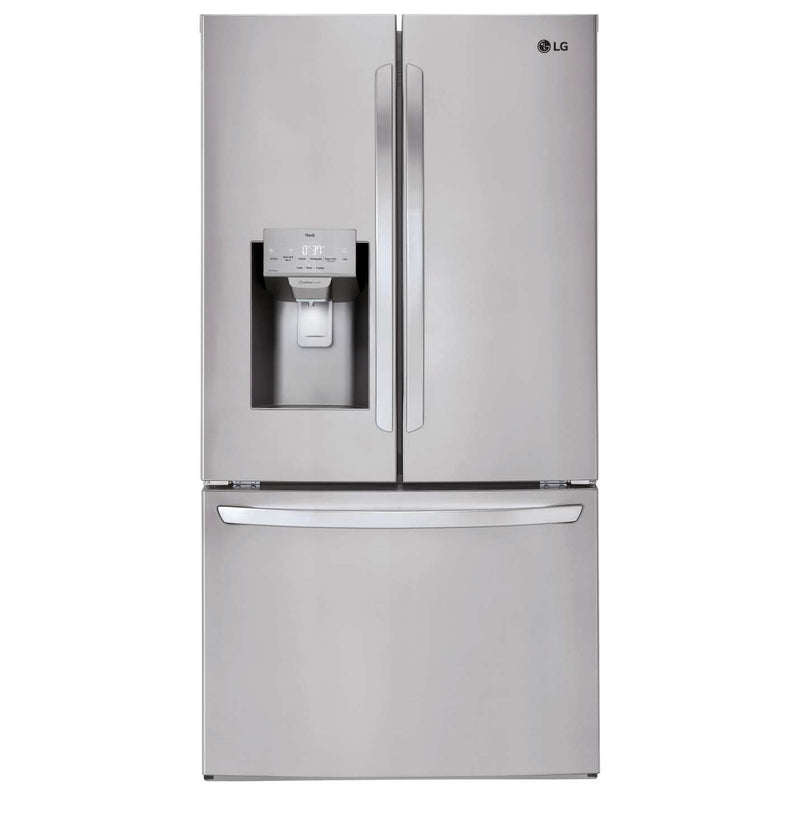 LG Smudge Resistant Stainless Steel 36" 28 Cu.ft French Door Refrigerator with Ice & Water Dispenser - LRFS28XBS