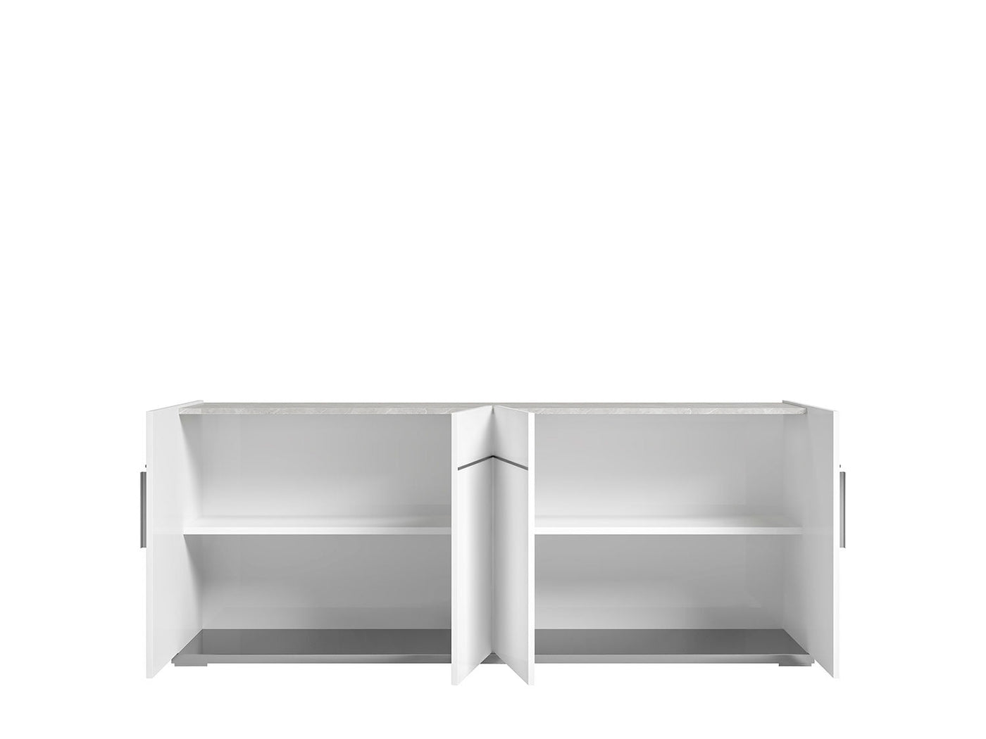 Kagan 77" 4Door Server White Lacquer/Grey Furniture.ca