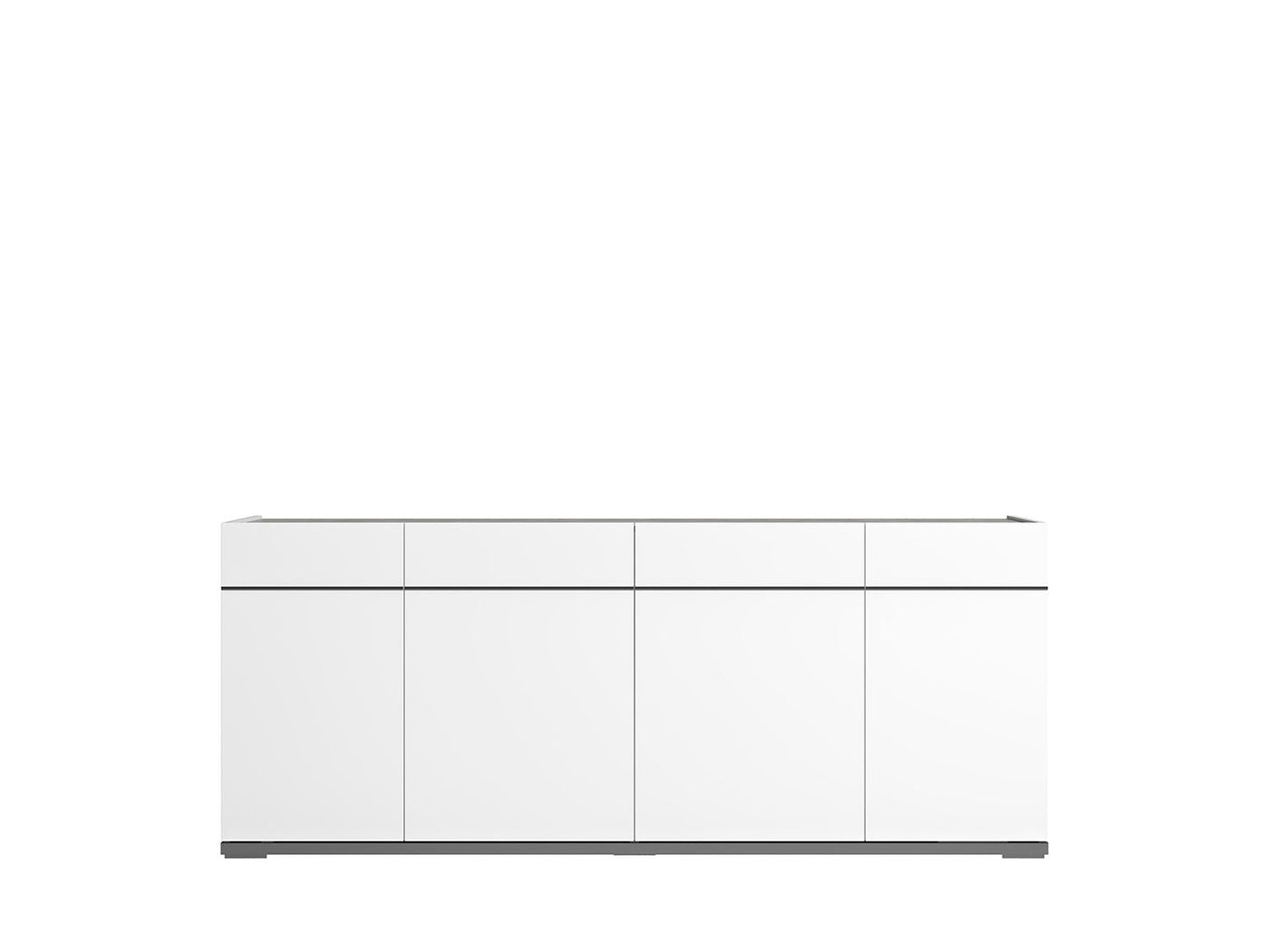 Kagan 77" 4Door Server White Lacquer/Grey Furniture.ca