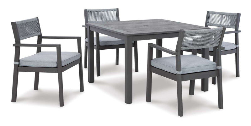 Langford 5-Piece Outdoor Dining Set- Grey