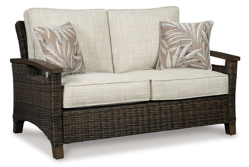 Outer Banks Outdoor Loveseat - Medium Brown