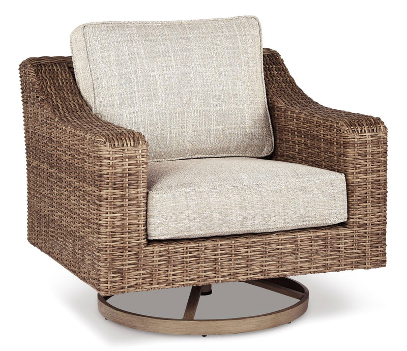Seashore Outdoor Swivel Chair - Beige/Brown