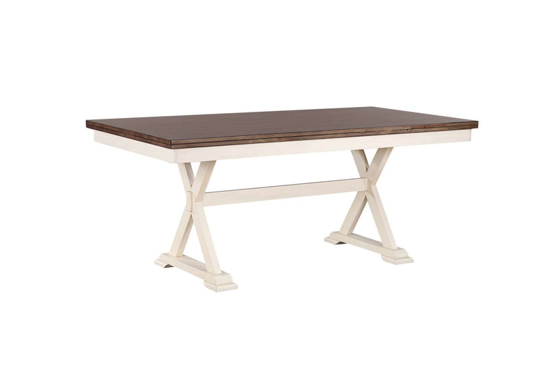 Penn Dining Table - Antique White/Brown