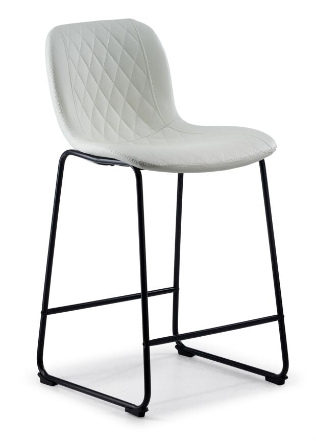 Pont Upholstered Counter Height Stool - White