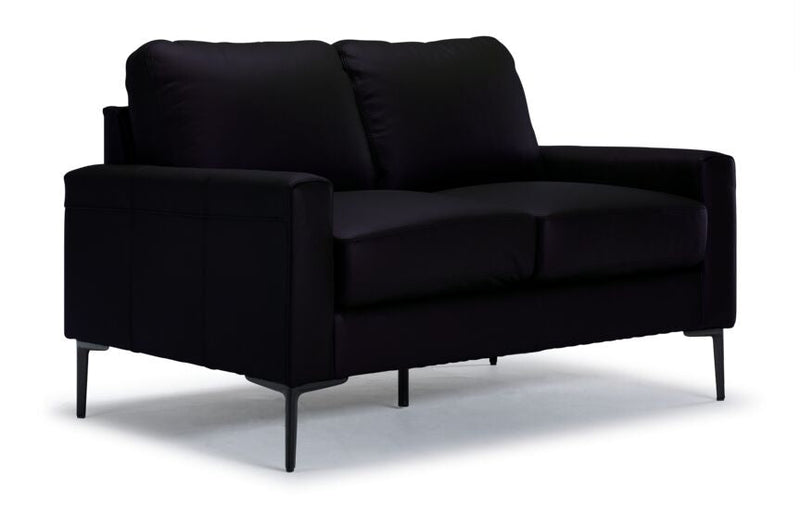 Arcadia Leather Loveseat - Raven