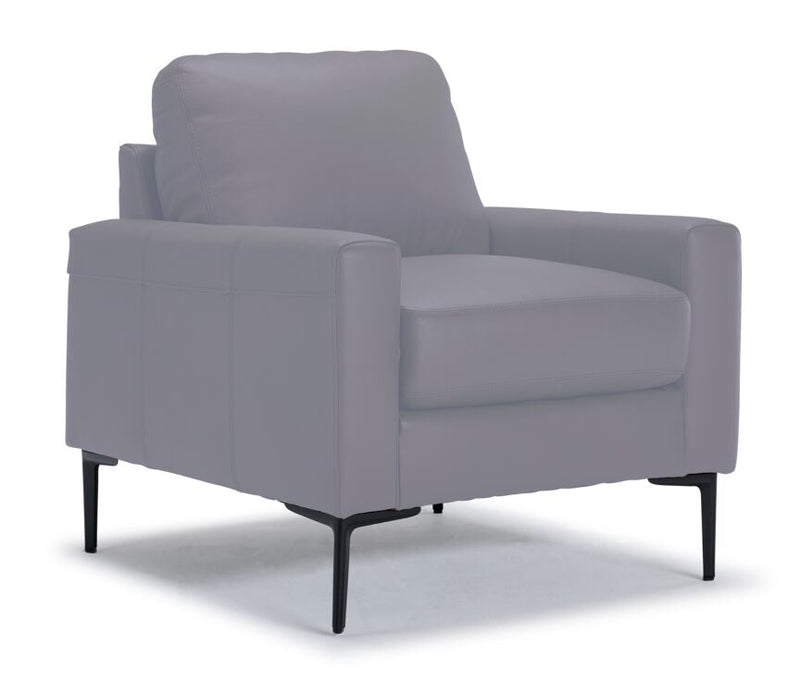 Arcadia Leather Chair - Silver Grey