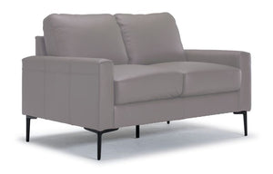 Arcadia Leather Loveseat - Cloud Grey