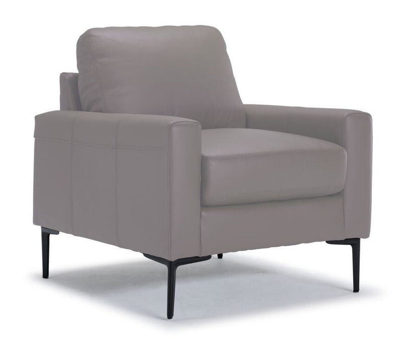 Arcadia Leather Chair - Cloud Grey