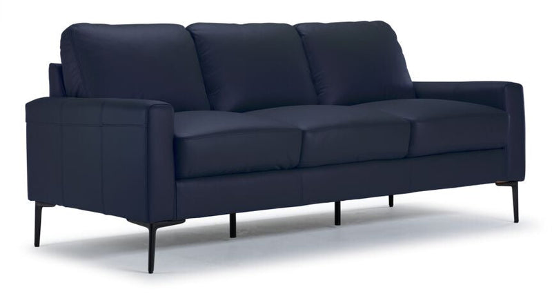 Arcadia Leather Sofa - Navy