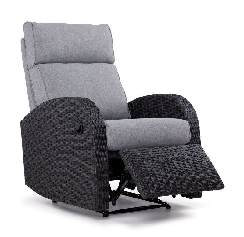 Cecile Outdoor Recliner - Grey/Black