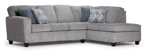 Suni 2-Piece Sectional with Right-Facing Chaise - Grey