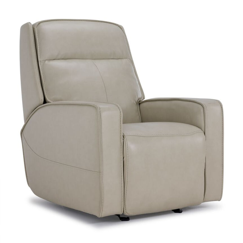 Lyle Leather Triple Power Recliner - Ivory