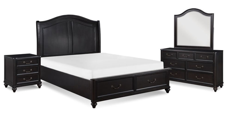 Neil 6-piece King Storage Bed Package - Charcoal Brown
