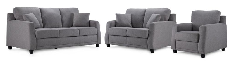 Mearn Sofa, Loveseat and Chair Set - Dove