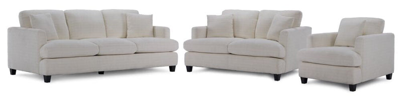 Tilley Sofa, Loveseat and Chair - White