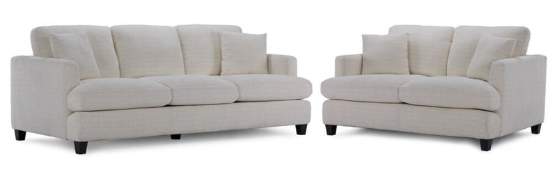 Tilley Sofa and Loveseat - White