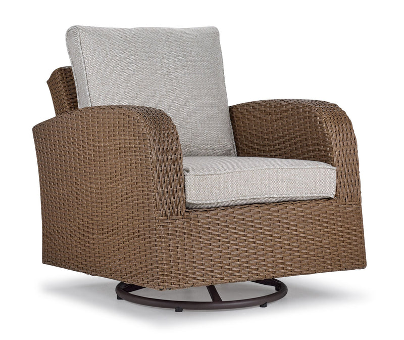 Parham Outdoor Swivel Chair - Brown/Beige