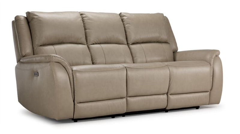 London Leather Power Reclining Sofa - Taupe