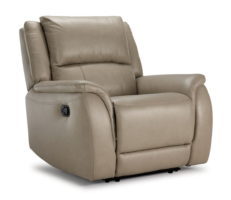 London Leather Manual Recliner - Taupe