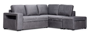 Doris Sectional with Left-Facing Pop-Up Bed - Grey
