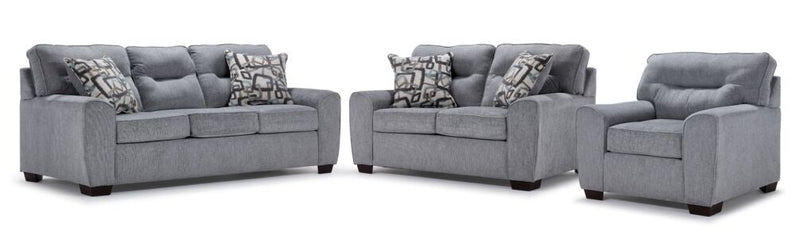 Eliza Sofa, Loveseat and Chair Set - Marble
