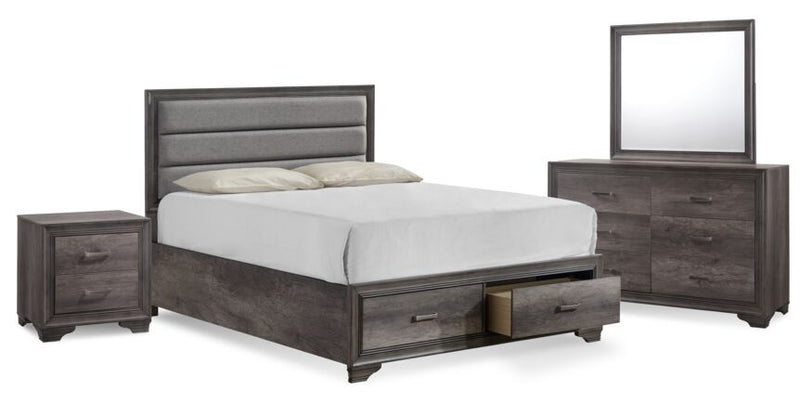 Matilda 6-Piece Queen Storage Bedroom Package - Weathered Grey