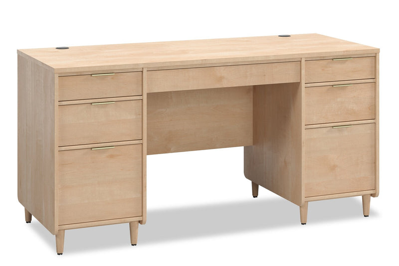 Beacon Hill Commercial Grade Executive Desk - Natural Maple