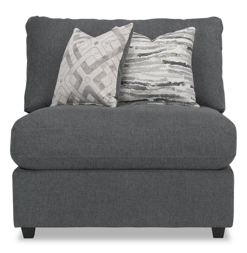 Evolve Linen-Look Fabric Modular Armless Chair - Charcoal 