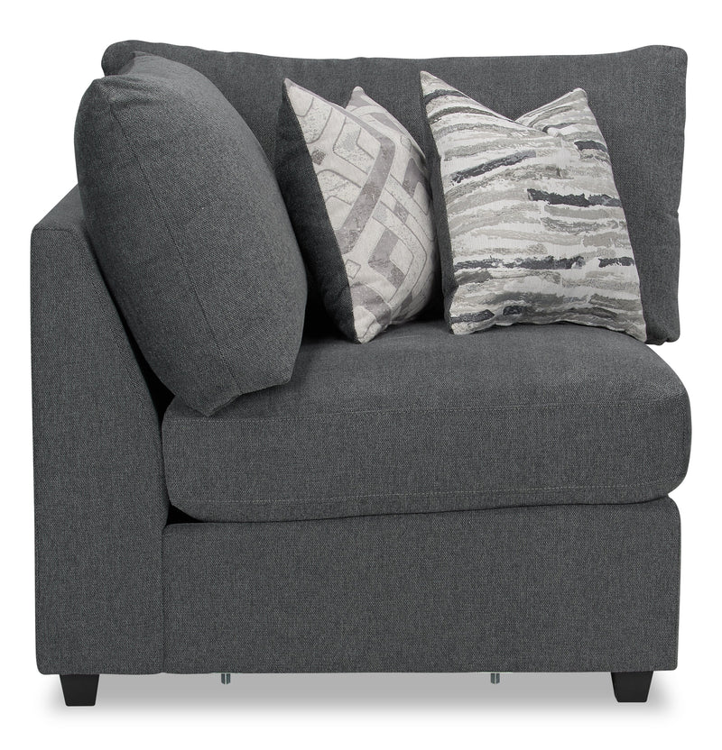 Evolve Linen-Look Fabric Modular Corner Chair - Charcoal 