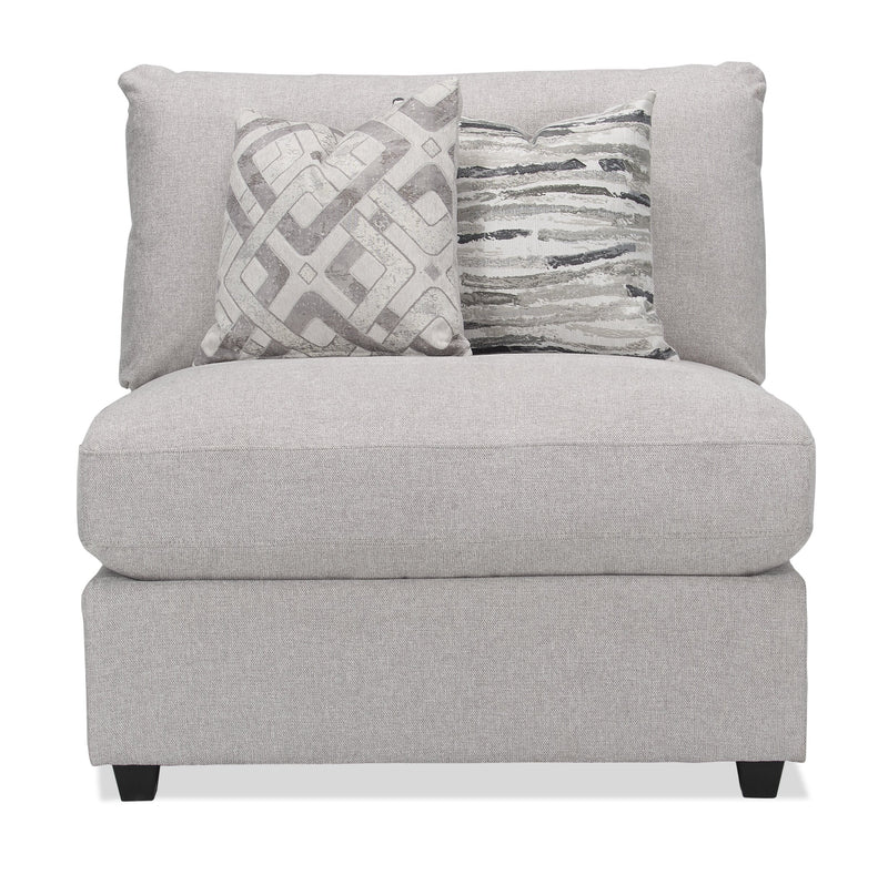Evolve Linen-Look Fabric Modular Armless Chair - Light Grey 