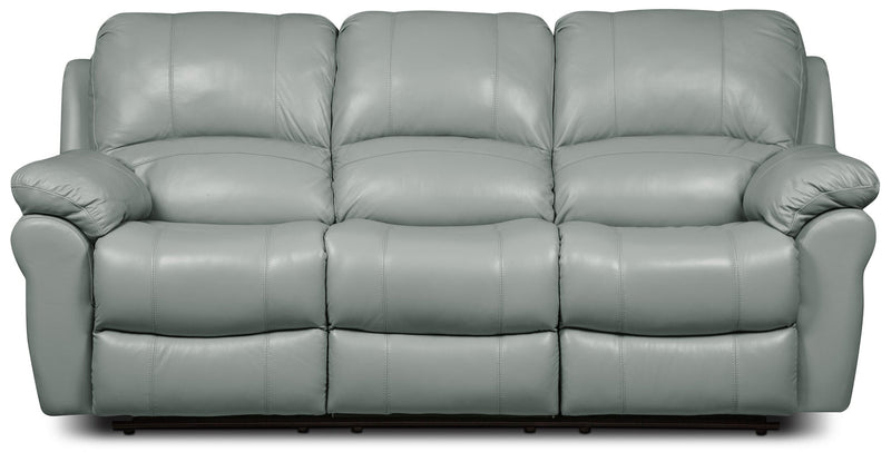 Nelson Genuine Leather Reclining Sofa - Blue